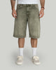 x-tra BAGGY Dye Denim SHORTS washed Green
