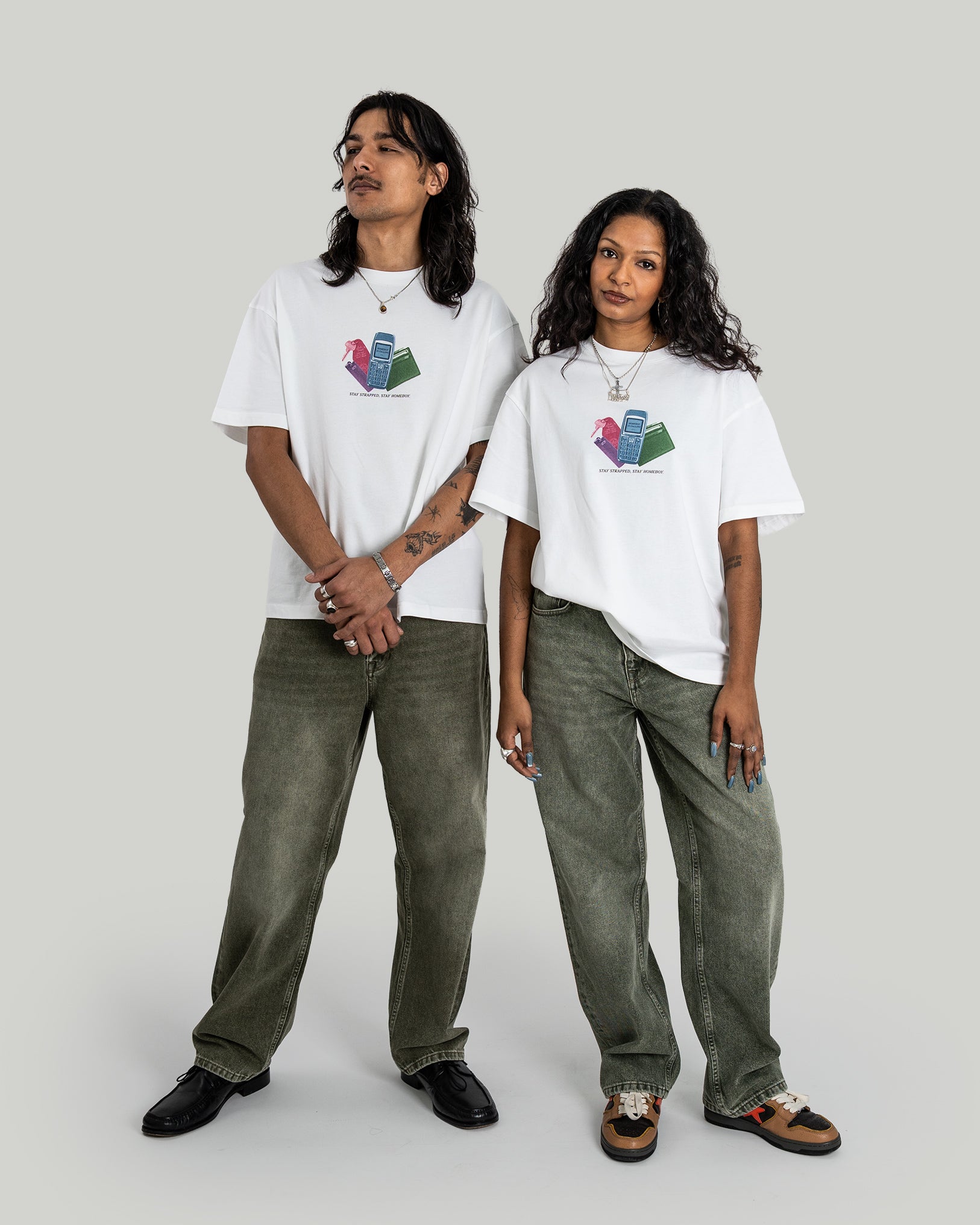 HOMEBOY x-tra BAGGY Dye Denim WASHED GREEN - Straight Baggy Denim