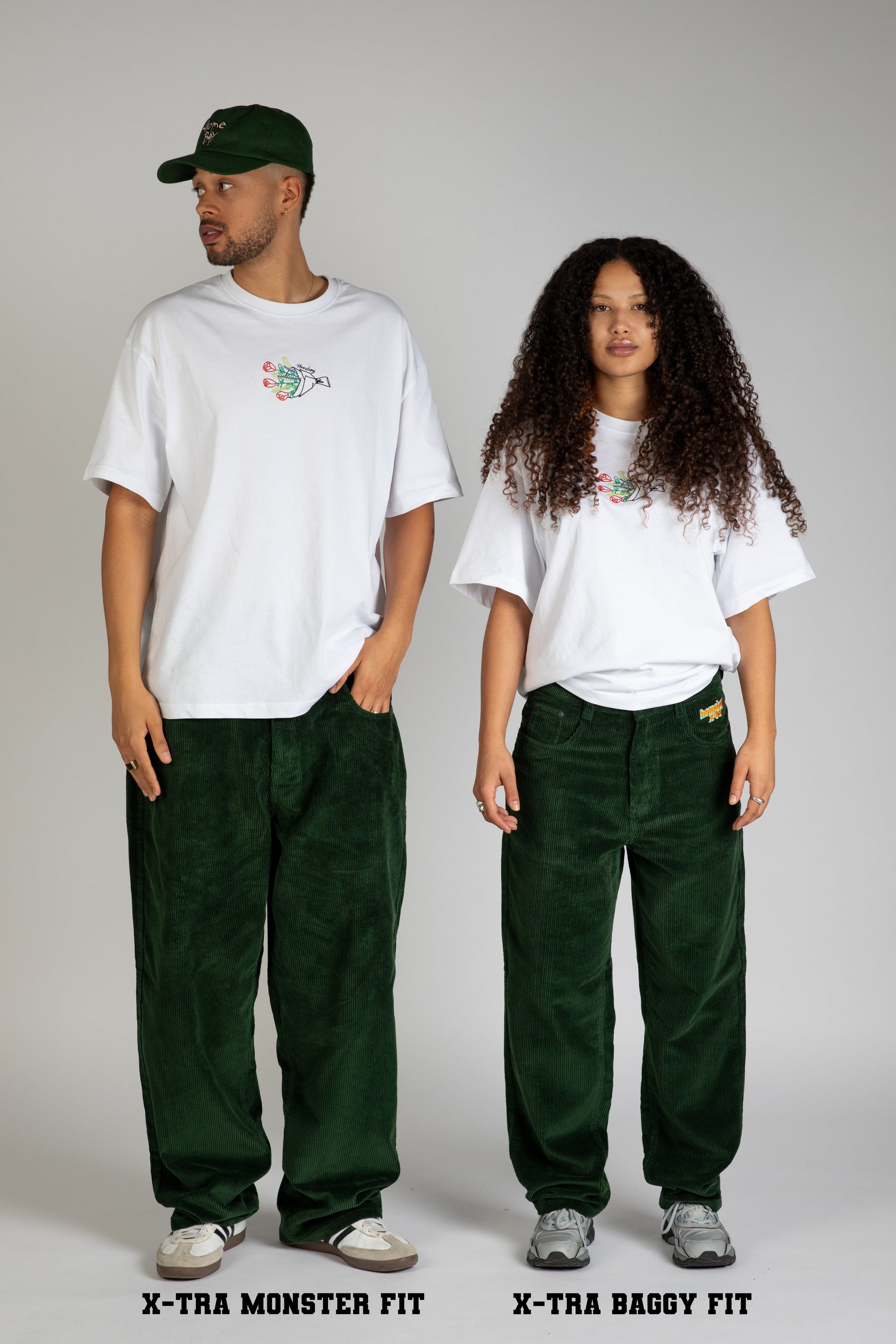 x-tra BAGGY CORD Pants FOREST GREEN – Homeboy